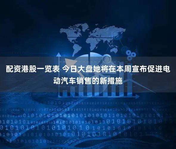 配资港股一览表 今日大盘她将在本周宣布促进电动汽车销售的新措施