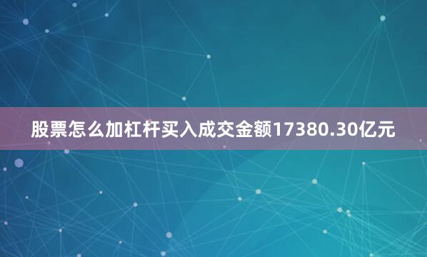 股票怎么加杠杆买入成交金额17380.30亿元