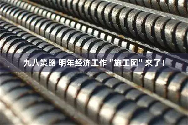 九八策略 明年经济工作“施工图”来了！